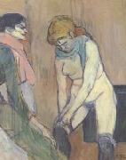 Woman Pulling up her stocking (san22), Henri de toulouse-lautrec